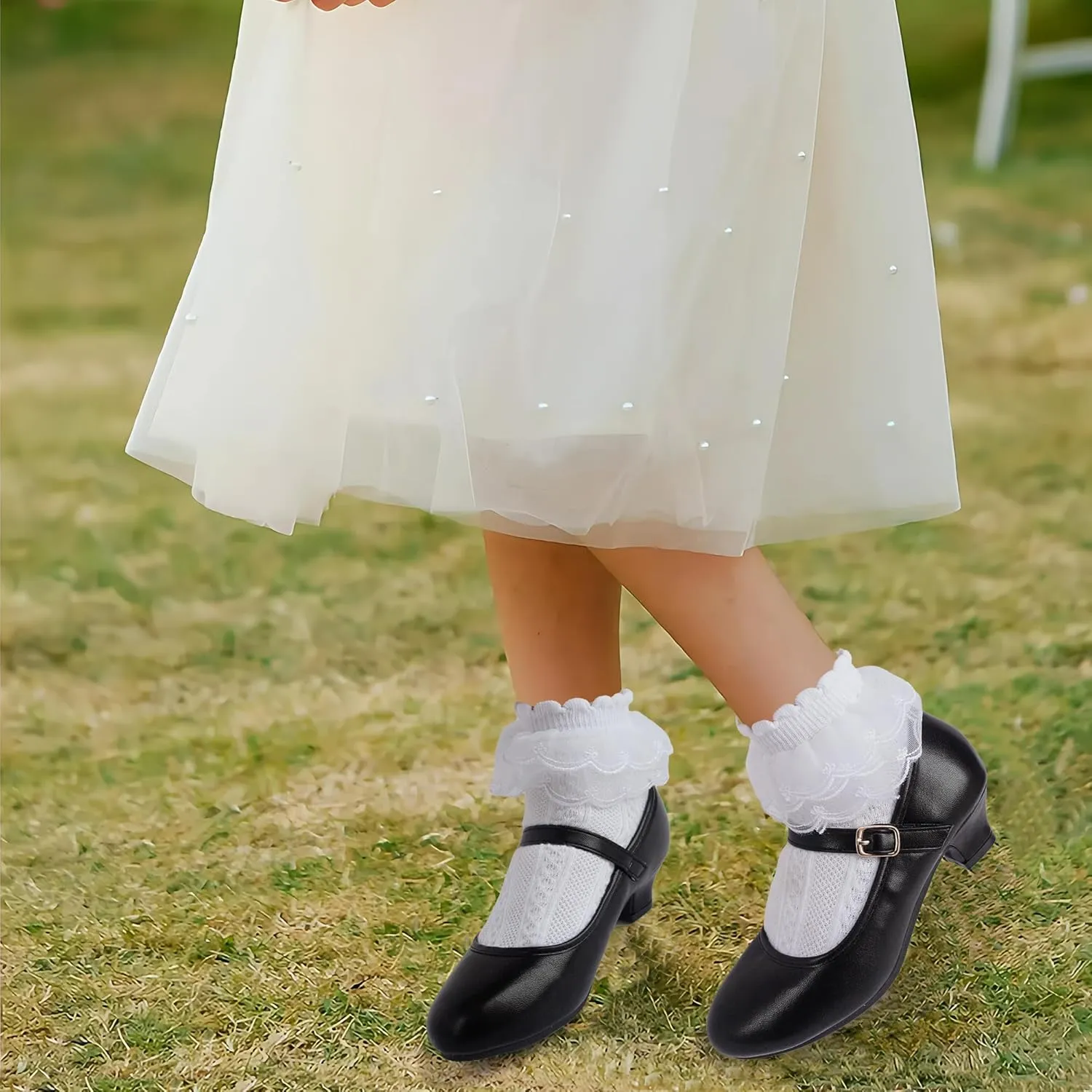 Youdesney Girls Dress Shoes, Mary Jane Flower Girls Shoes, Cute Princess Low Heels for School, Wedding, Party (Toddler/Little Kids/Big Kids)