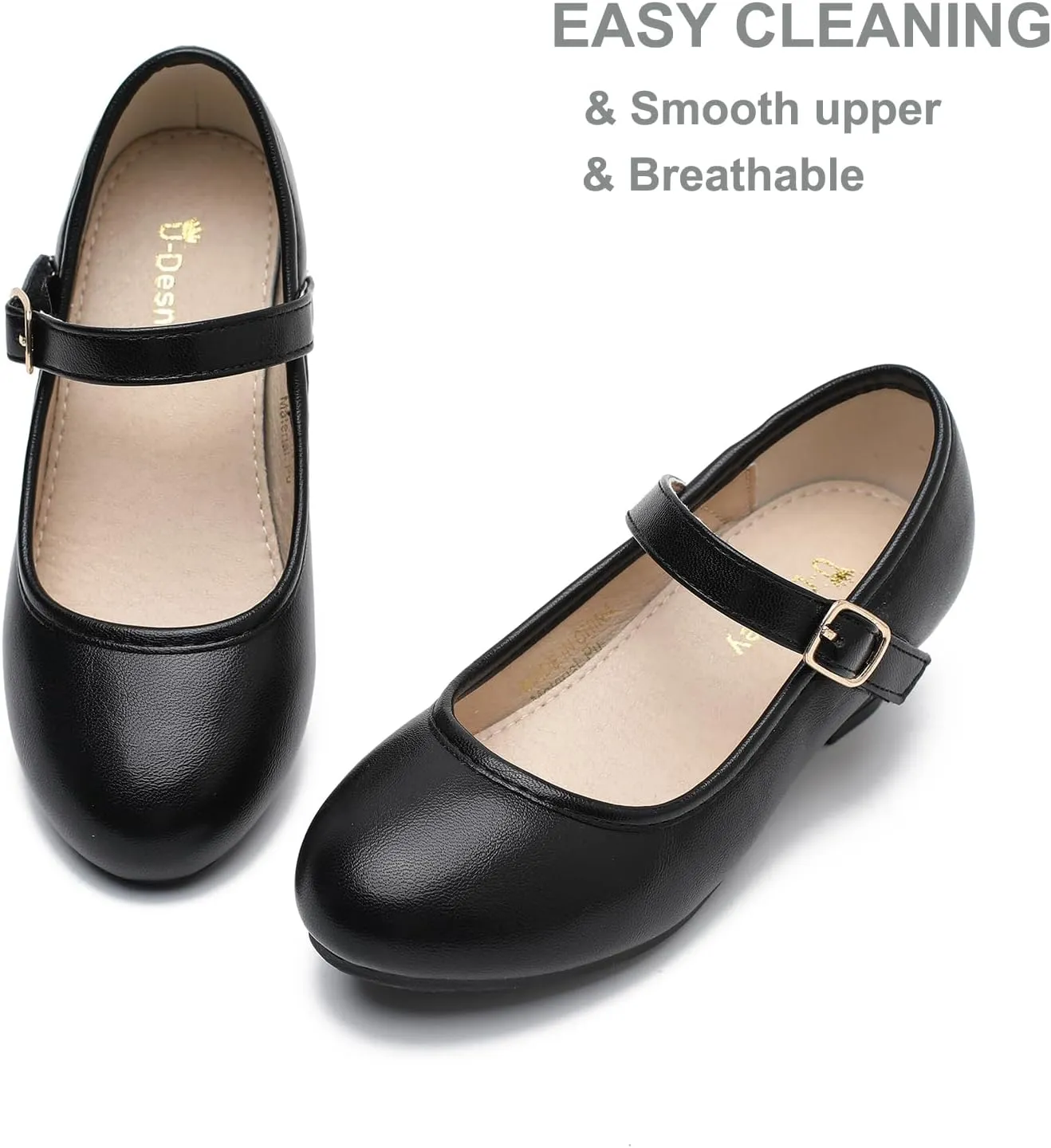Youdesney Girls Dress Shoes, Mary Jane Flower Girls Shoes, Cute Princess Low Heels for School, Wedding, Party (Toddler/Little Kids/Big Kids)